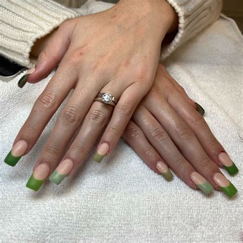 Sage Green Gradient Tips - sage green gradient tips nails