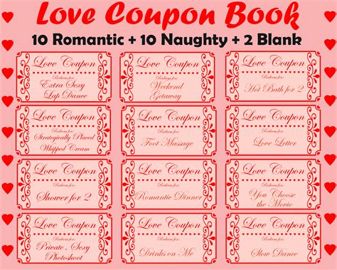 Printable Love Coupons Dirty