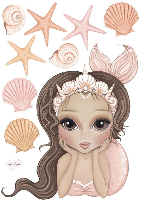 Mermaid Fabric Wall Decals in A3 & A2 (various Colours) - Etsy