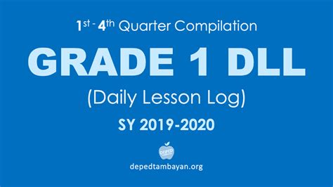 GRADE 1 DLL - Daily Lesson Log Compilation | SY 2019 - 2020