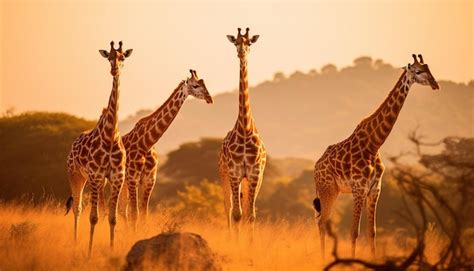 Premium AI Image | african giraffe in the savanna