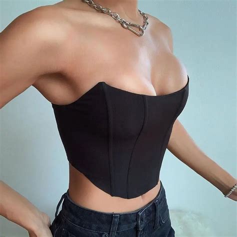 Женский атласный корсет-бандо | AliExpress
