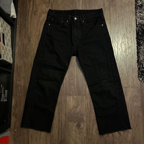 Super sick black denim Levi jeans Size -... - Depop