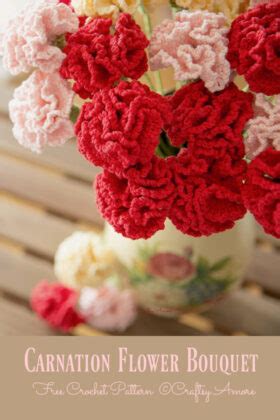 Beautiful Carnation Flower Free Crochet Pattern For Mother's Day ...