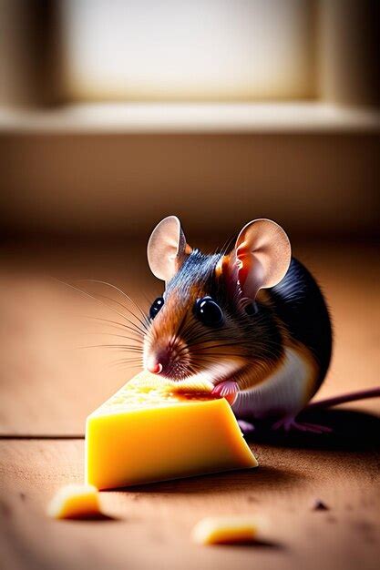 Premium AI Image | Mouse eating cheese