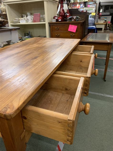 Pine Desk with 3 drawers - Sandys Furniture Warehouse