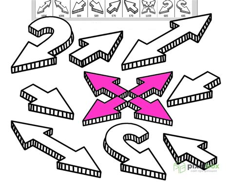 Различные наборы фигур со стрелками для фотошоп - Pixelbox.ru
