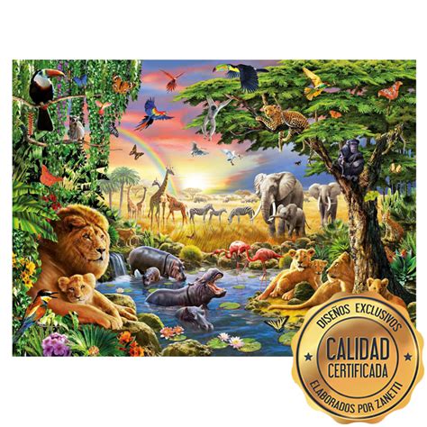 Lámina Animales de la Selva - Rio Rect. — Zanetti