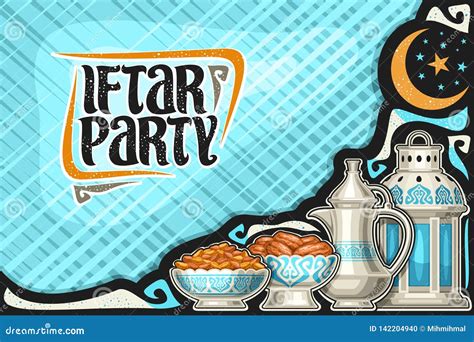 Vector Greeting Card for Iftar Party Stock Vector - Illustration of ...