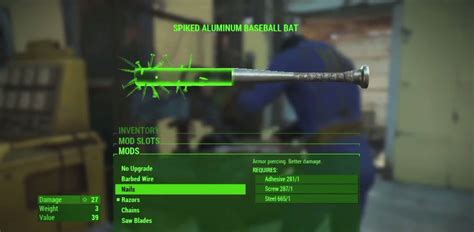 Fallout 4 Weapon Crafting Spiked Aluminum Baesball Bat Xbox One PS4 PC ...