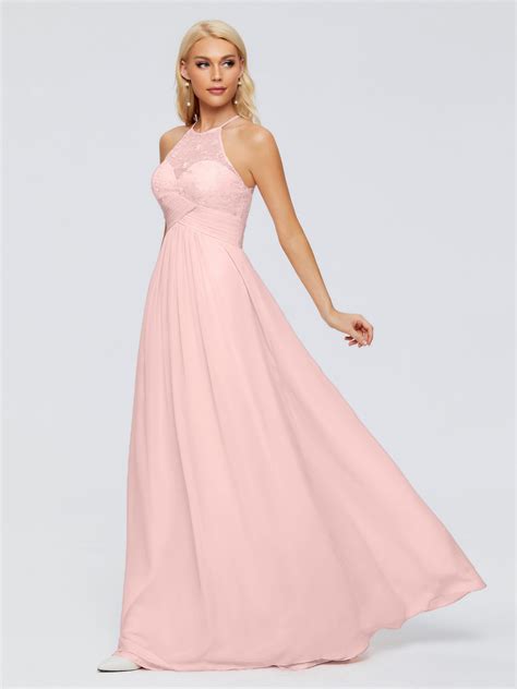 Isabel Attractive Halter Pleated Chiffon Bridesmaid Dresses
