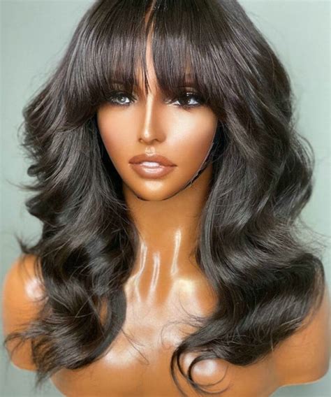 Brazilian Body Wave 13x6 Lace Front Wigs With Bangs 150% Density Sales