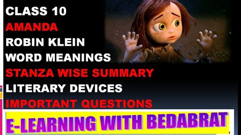 amanda poem summary class  youtube