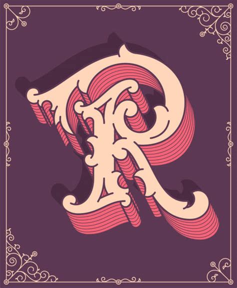 Best Drawing Of Fancy Letter R Illustrations, Royalty-Free Vector ...