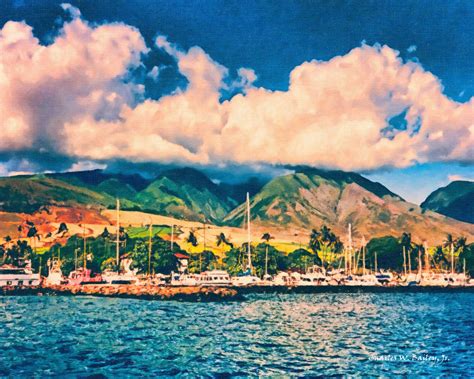 Digital Oil Painting of the Lahaina, Maui Coastline – Charles W. Bailey, Jr., Digital Artist