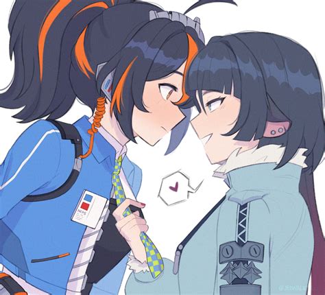 zhu yuan and jane doe (zenless zone zero) drawn by jei_(jeiwalking