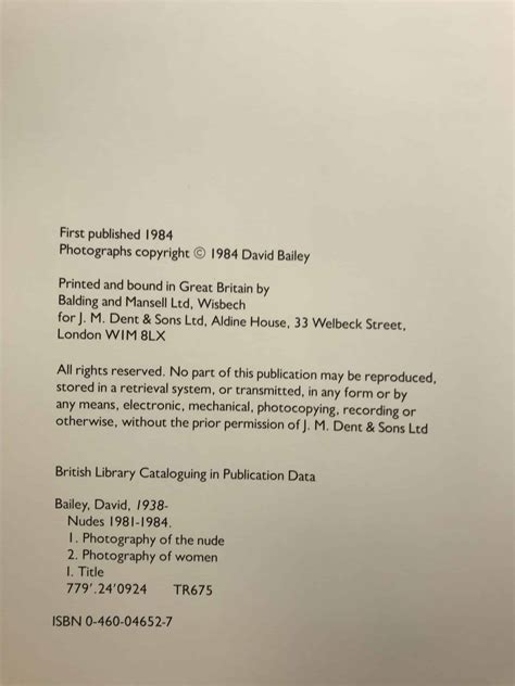 David Bailey - Nudes 1981-1984 - First Edition 1989 - SIGNED and DATED