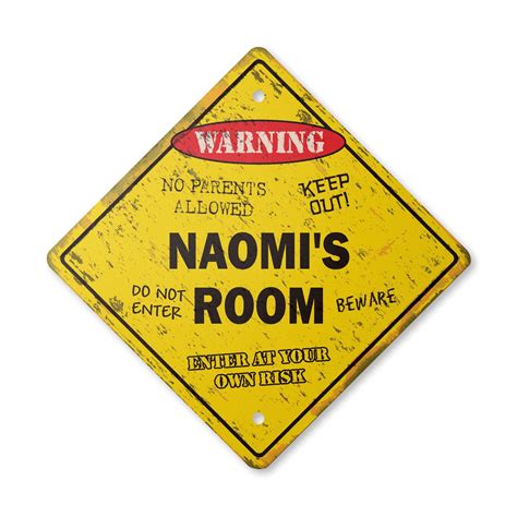 Naomi's Room Sign Vintage Crossing Zone Xing | Indoor/Outdoor Plastic