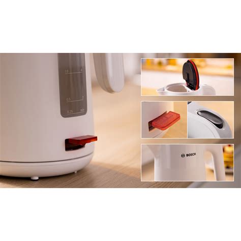 Кана за затопляне на вода Bosch TWK2M161, 1.7 л, Филтър за котлен камък ...