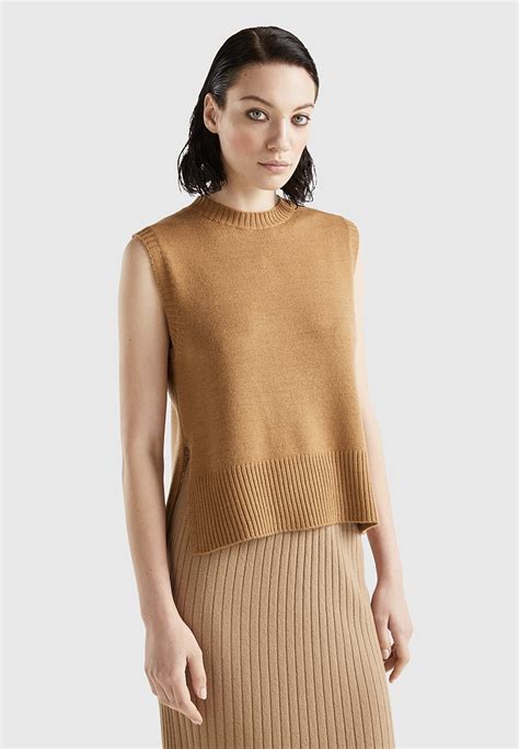 Жилет United Colors of Benetton, цвет: бежевый, RTLACZ707801 — купить в ...