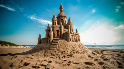 Premium AI Image | A sandcastle standing proud