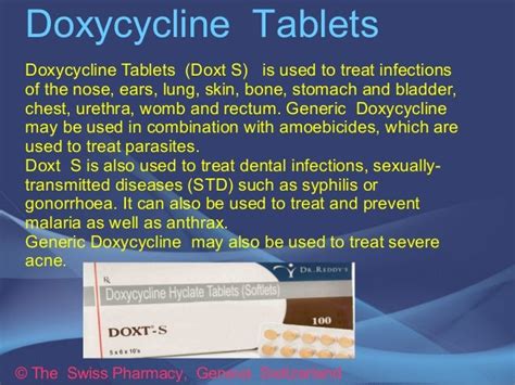 Doxycycline Tablets for Treatment of Bacterial Infections and Sexuall…