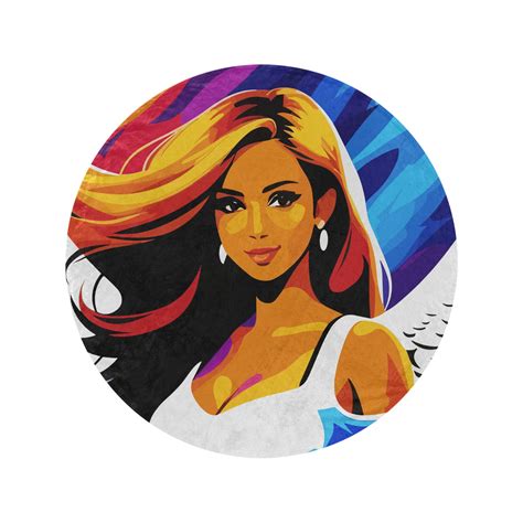 Beautiful Angel Young Woman Art Circular Ultra-Soft Micro Fleece