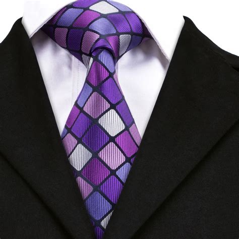 buy hot sale purple plaid ties  men  silk mens