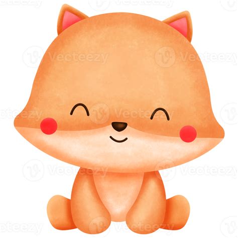 Cute Fox Watercolor 36443219 PNG