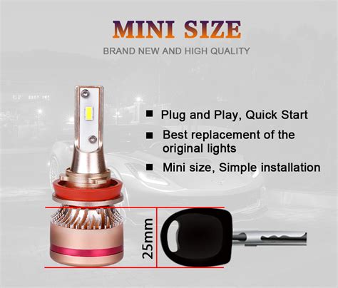 V3 mini LED 80W 12000lm IP68 CSP chip - LED fényszórók (H4,