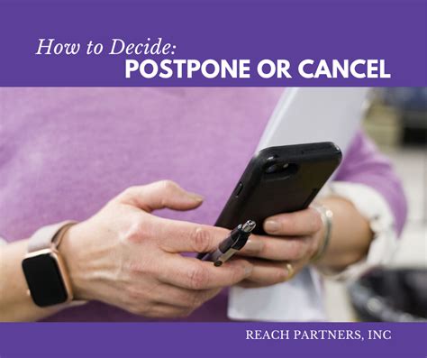 How to Decide: Postpone or Cancel - Reach Partners