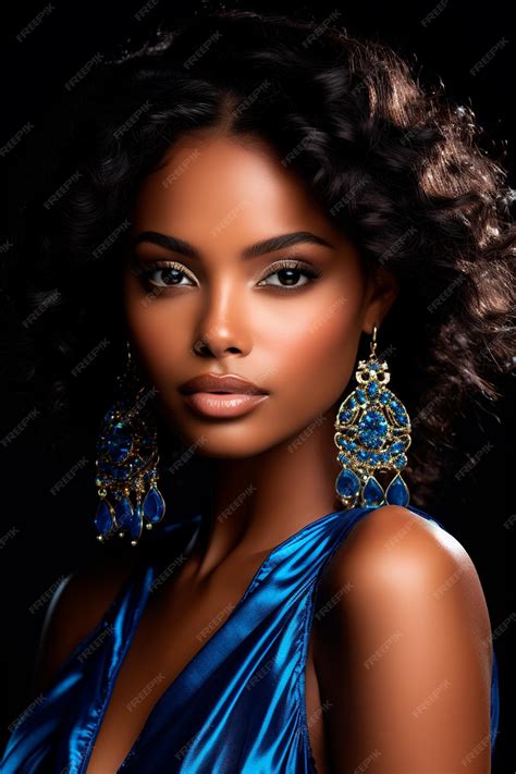 Premium Photo | Photo of a beautiful black woman wearing blue attire