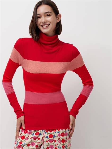 Гольф-водолазка теплая женская Uniqlo 727112163 L Красная (1159800451 ...