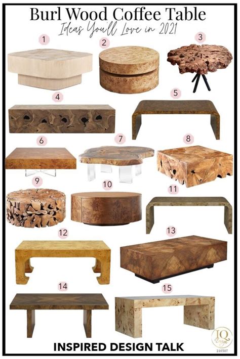15 burl wood coffee table ideas that ll totally update your boring ...