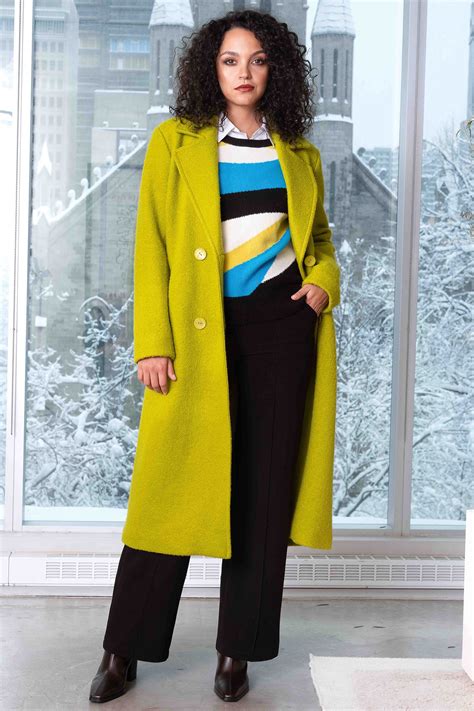 Alison Sheri A44003 Lime Green Double Breasted Coat – Rouge Boutique