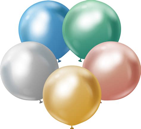 24" Kalisan Latex Balloons Mirror Assorted (5 Per Bag) | Bargain ...