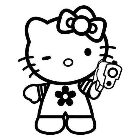 Hello Kitty Gangster Gun Vinyl Sticker