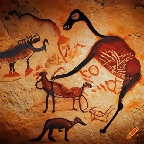 prehistoric cave paintings  animal figures  craiyon
