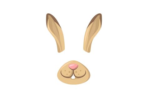 rabbit animal mask  mobile applicatio graphic  pchvector
