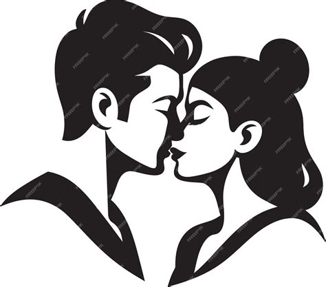 premium vector amorous union iconic vector kiss whispered affection