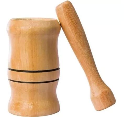 Pilao Socar Alho - Pilão Bastão Madeira Socar Bater Alho Natural Tempero Fresco | MercadoLivre