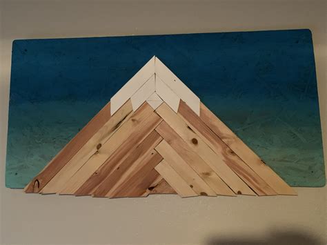 Diy Mountain wood wall art/decor | Wood wall art decor, Mountain wood wall art, Handmade home decor