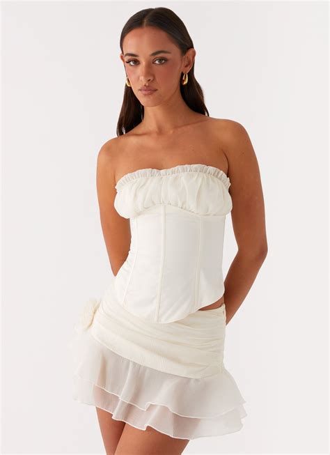 Call Me Never Strapless Corset Top - Ivory – Peppermayo US