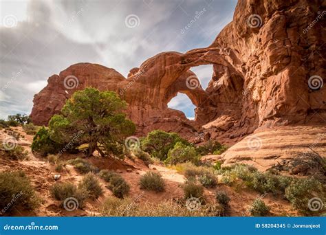 Sandstone Arches and Natural Structures Stock Image - Image of hiking, gossips: 58204345