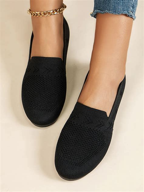 Women's Breathable Mesh Fabric Flat Shoes | zolucky