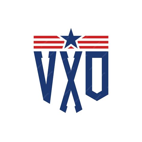 Premium Vector | Patriotic VXO Logo with Star and American Flag Straps