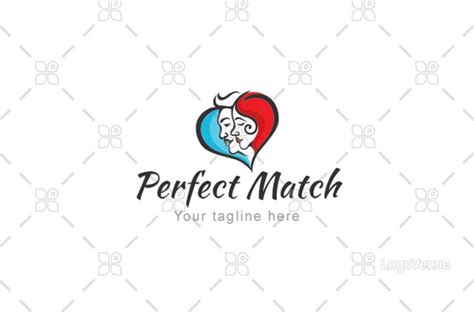 perfect match matrimony couple logo template