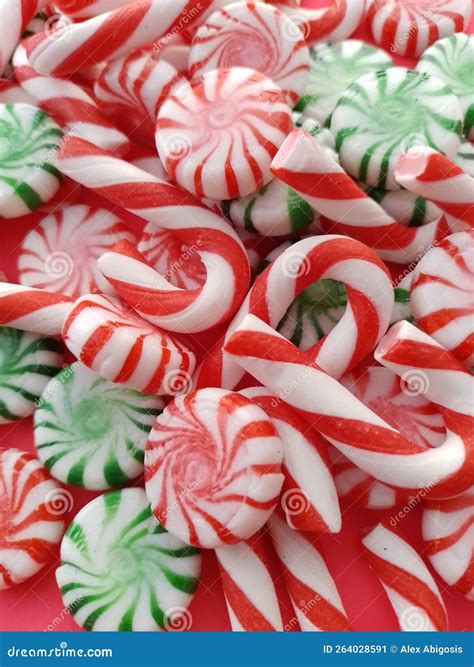 Christmas Candies Up Close for Texture and Detail Stock Image - Image