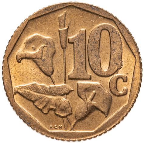 Монета ЮАР 10 центов (cents) 2002 надпись "Afrika-Dzonga" стоимостью ...