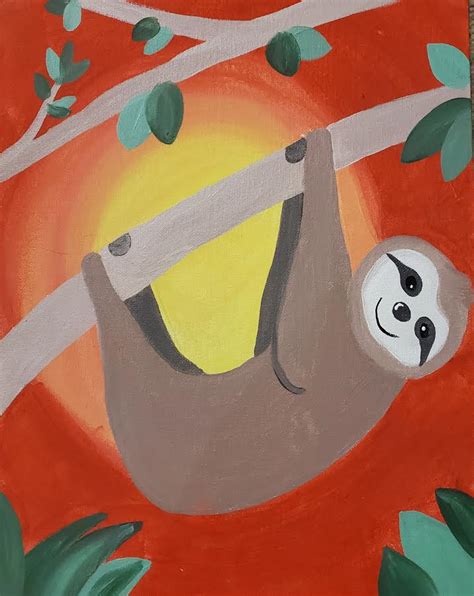 Little Splatters: Swinging Sloth In Studio Kids Paint Class | Cheers N ...